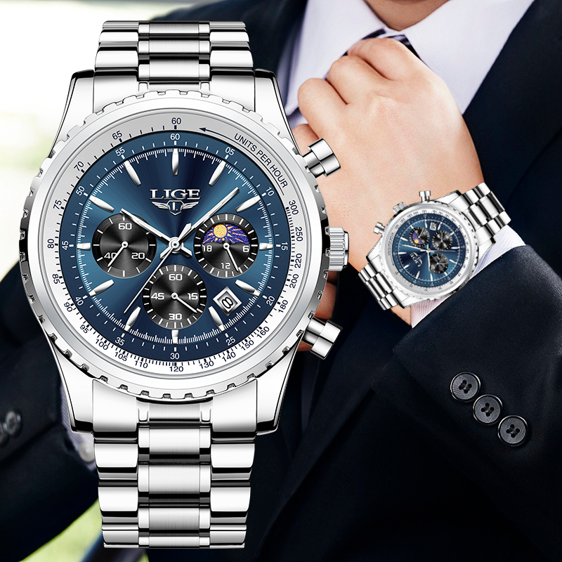 LIGE jam tangan Quartz pria, a - Luxury Watch Magazine ulasan dan harga
