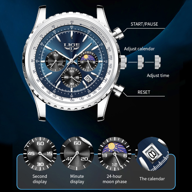 LIGE jam tangan Quartz pria, a - Luxury Watch Magazine ulasan dan harga