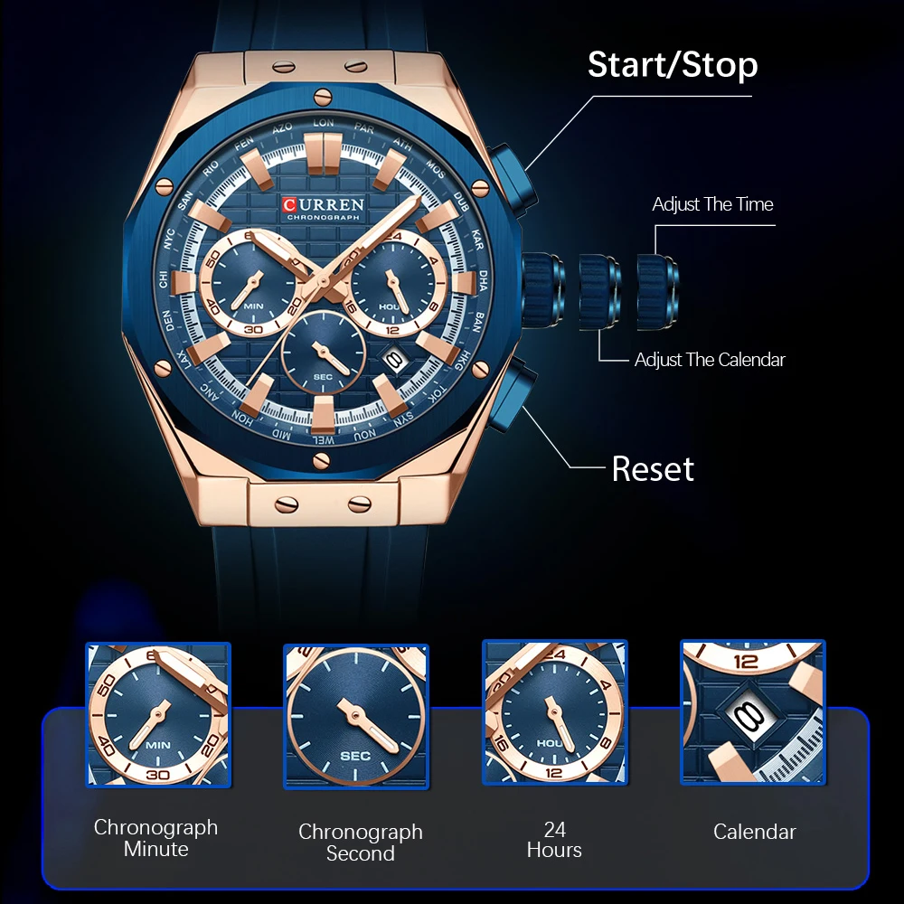 CURREN jam tangan kronograf pr - Luxury Watch Magazine ulasan dan harga